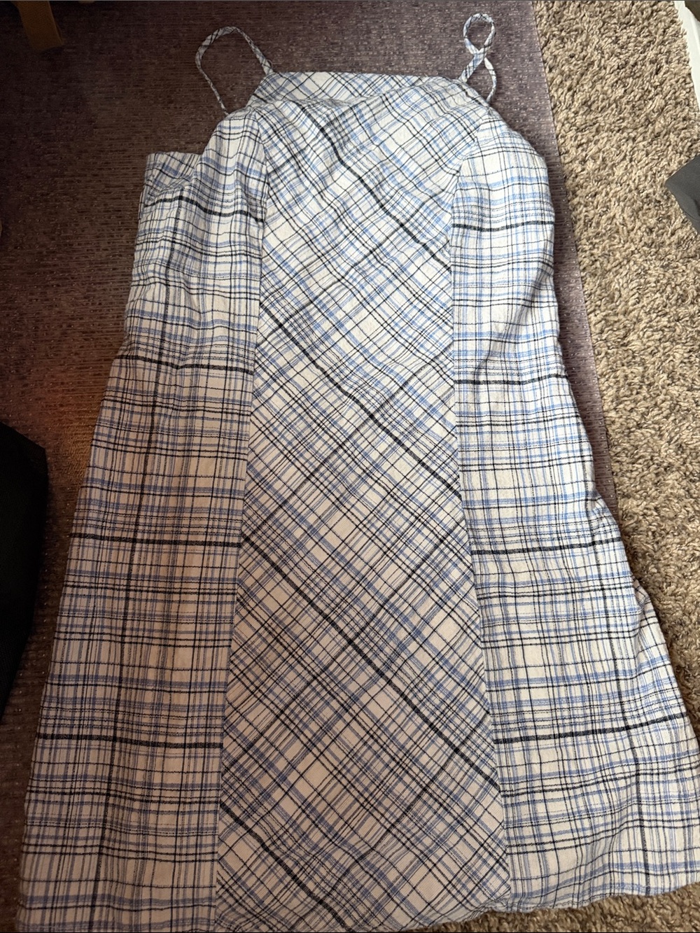 Blue & White Plaid Women’s Dress